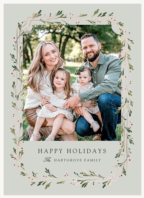 Framed Foliage Personalized Holiday Cards