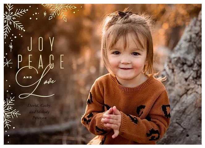 Peaceful Flurries Personalized Holiday Cards