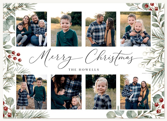 Botanical Eight Personalized Holiday Cards