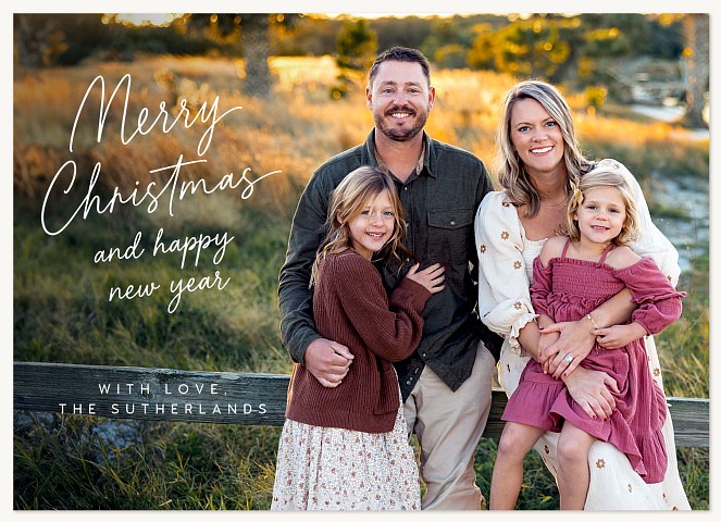 Sincerely with Love Personalized Holiday Cards