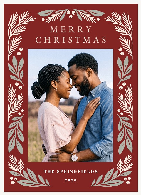 Woodland Frame Personalized Holiday Cards