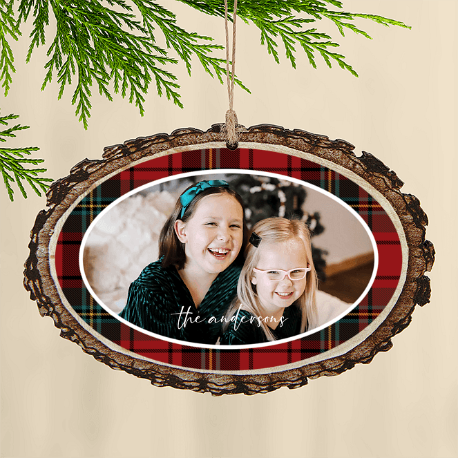 Tartan Frame Personalized Ornaments