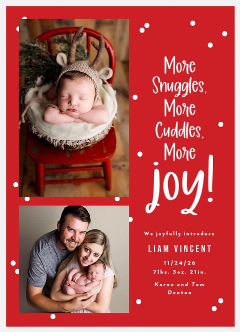 Joyful Snuggles Holiday Photo Cards
