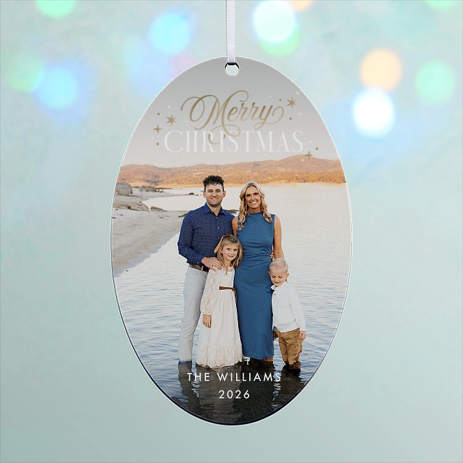 Stars and Script Personalized Ornaments