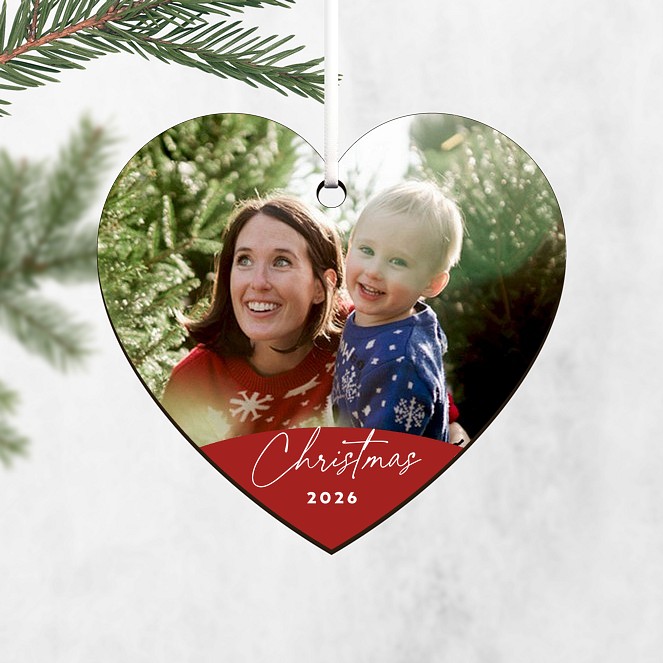 Simple Heart Personalized Ornaments