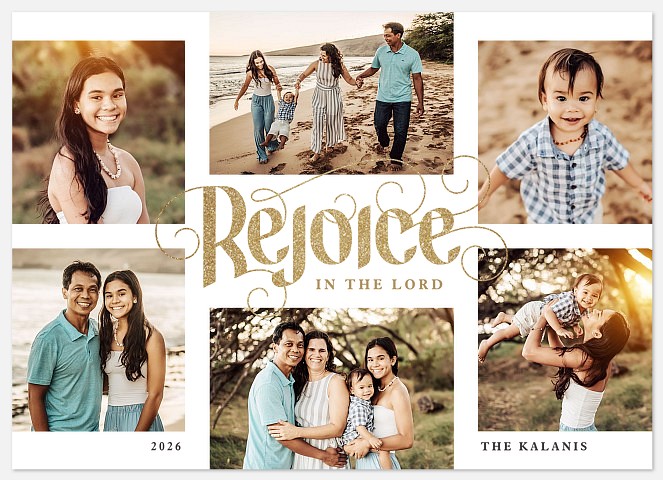 Rejoicing Scroll Holiday Photo Cards