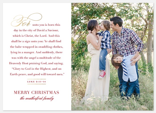 Christmas Psalm Holiday Photo Cards
