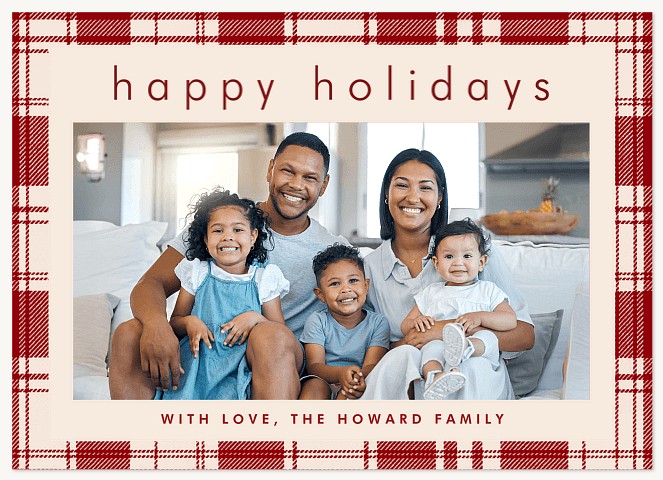 Plaid Frame Personalized Holiday Cards