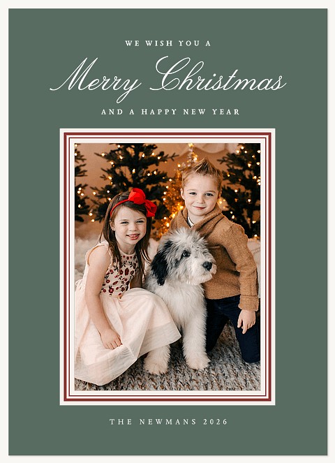 Sophisticated Frame Raised Gloss Holiday Cards