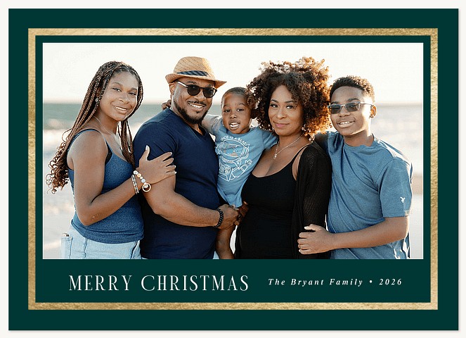 Traditional Border Raised Gloss Holiday Cards
