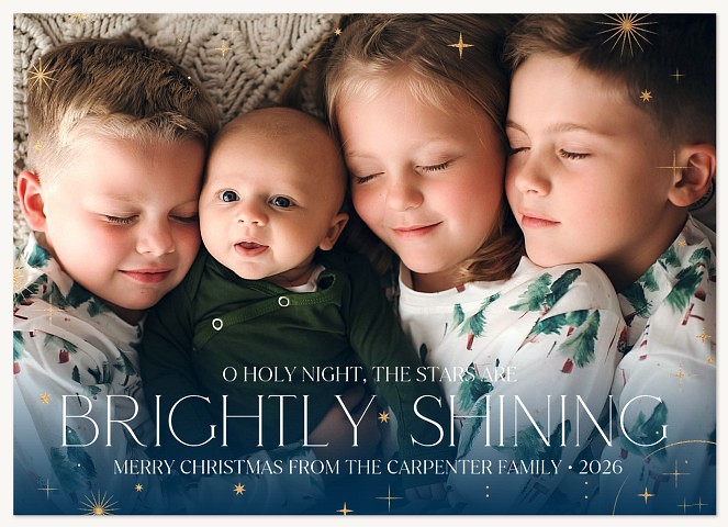 Brightly Shining Personalized Holiday Cards