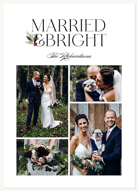 Simple Greenery Personalized Holiday Cards