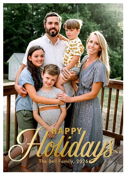 Simple Script Personalized Holiday Cards