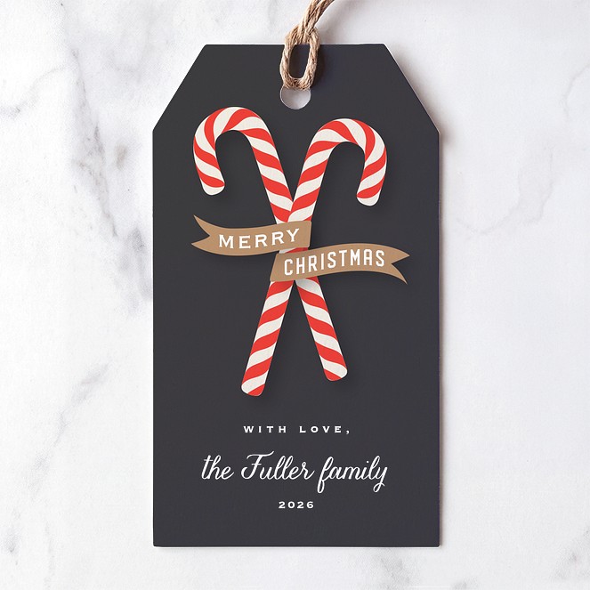 Candy Cane Twist Custom Gift Tags