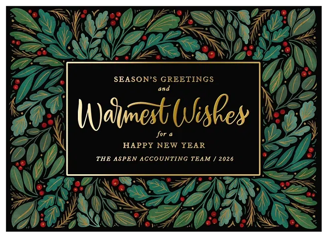 Botanical Frame Business Holiday Cards