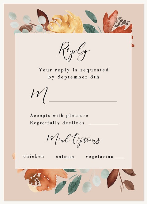 Lovely Florals Wedding RSVP Cards