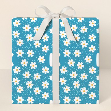 Custom Initial Daisies Wrapping Paper