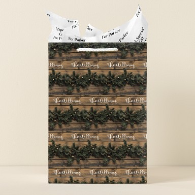Rustic Greenery Holiday Gift Bags