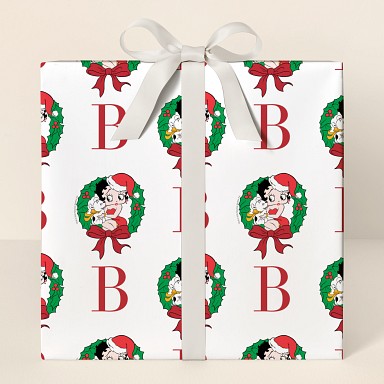 Betty Boop™ Wreath Initial Wrapping Paper