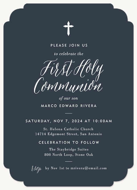 Modern Communion First Communion Invitations