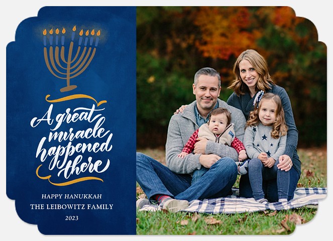 Miracle Menorah Hanukkah Photo Cards