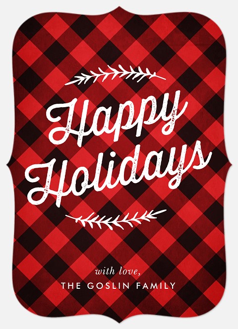 Holiday Gingham Holiday Photo Cards