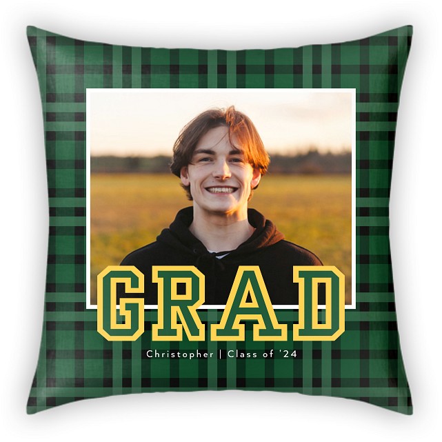 Plaid Grad Custom Pillows