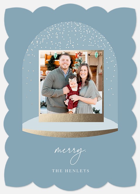 Wintry Snow Globe Holiday Photo Cards