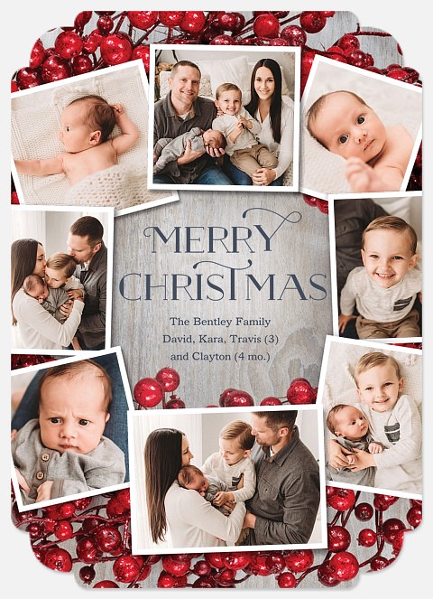 Rustic Berries Holiday Photo Cards