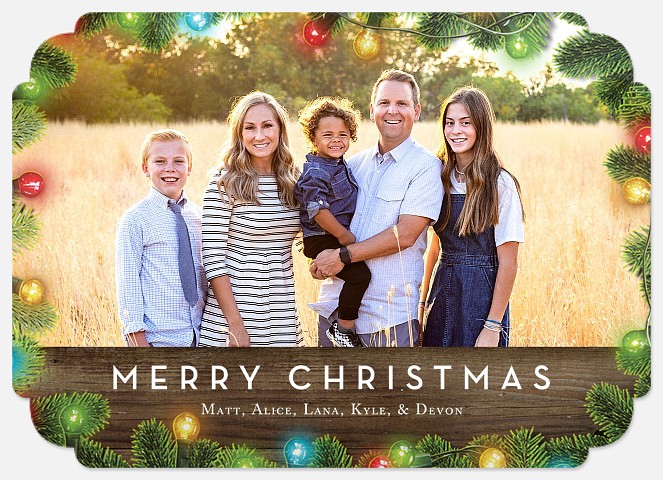 Rustic Lights Holiday Photo Cards