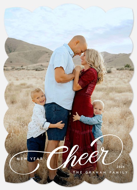 Swirling Script Holiday Photo Cards