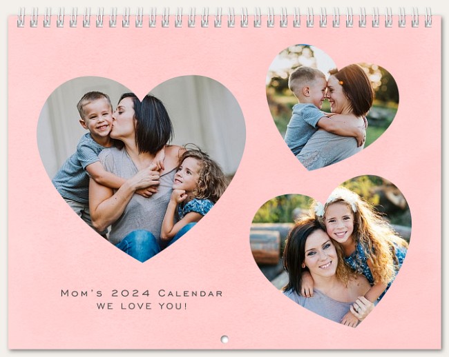 Three of Hearts Calendar Custom Photo Calendars