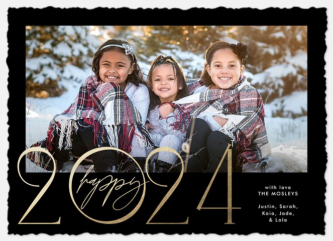 Distinguished New Year Holiday Photo Cards