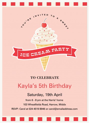 Cherry Top Kids Birthday Invitations