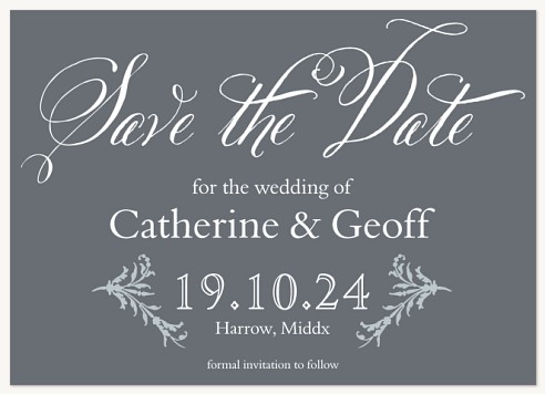 Silver Laurels Save the Date Cards