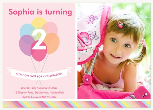 Float On Pink Kids Birthday Invitations