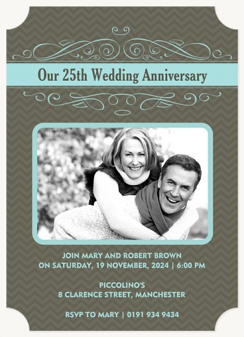 Sterling Chevrons Wedding Anniversary Invitations