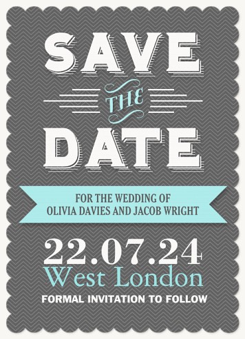 Big Silver Save the Date Cards