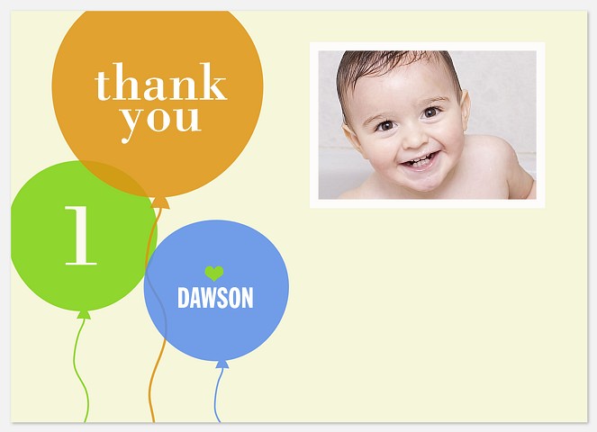 Birthday Balloons Blue Thank You Thank You Cards 