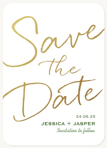 Stroke of Romance Save the Date Cards