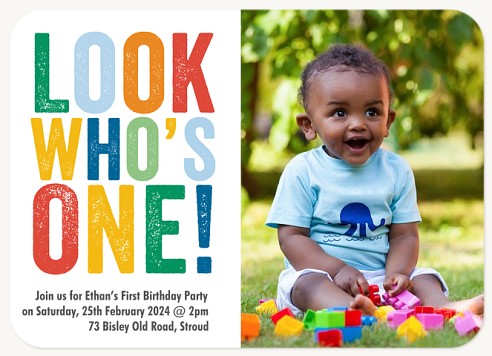 Colourful Chalk Kids Birthday Invitations