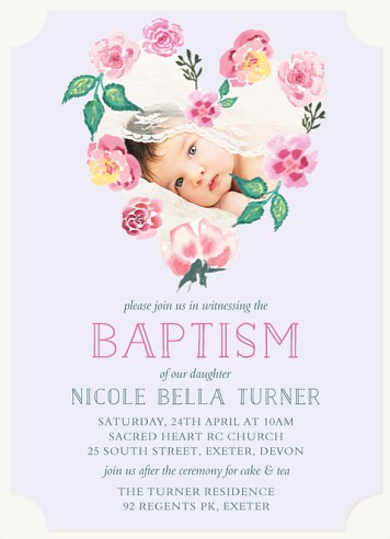 Precious Bouquet  Christening Invitations | Christening Invites