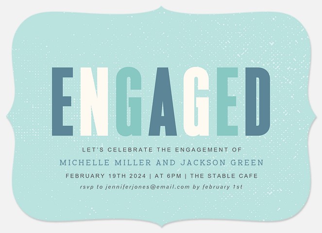 Engaged Block Engagement Party Invitations