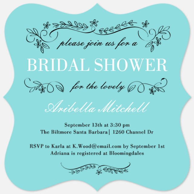 Flowering Trellis Bridal Shower Invitations