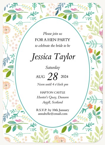 Flora Shower Hen Party Invitations