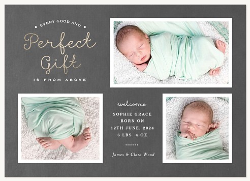 Embellished Script Baby Announcements
