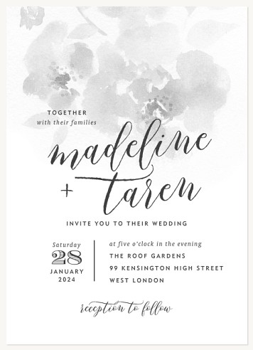 Floral Imprint Wedding Invitations