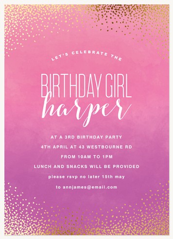 Posh Party Kids Birthday Invitations
