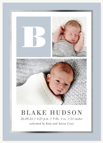 Dignified Monogram Baby Announcements