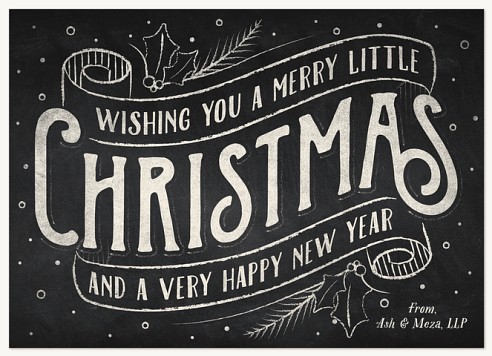 Merry Little Chalkboard Christmas Cards for Business